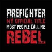 Firefighter T-shirt Design vector