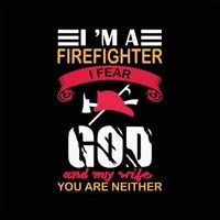 Firefighter T-shirt Design vector