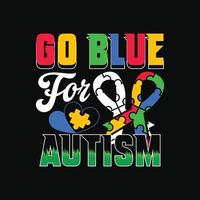 diseño de camiseta de autismo vector