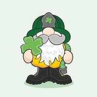 Patrick character and shamrock leaf vector