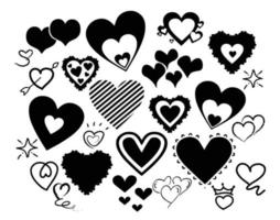 Doodle heart silhouette vector