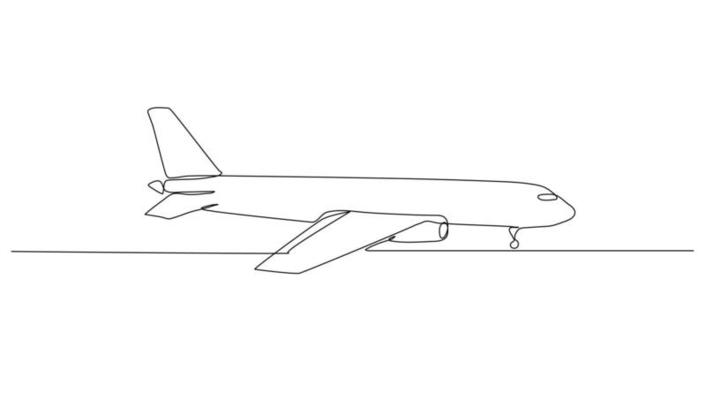 Continuous Line Art Air Transport