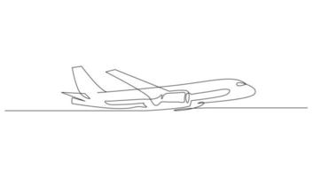 Continuous Line Art Air Transport vector