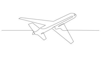 Continuous Line Art Air Transport vector