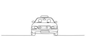 continuo línea Arte o uno línea dibujo un Taxi para vector ilustración, público transporte. público vehículo concepto. gráfico diseño moderno continuo línea dibujo