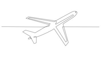 Continuous Line Art Air Transport vector