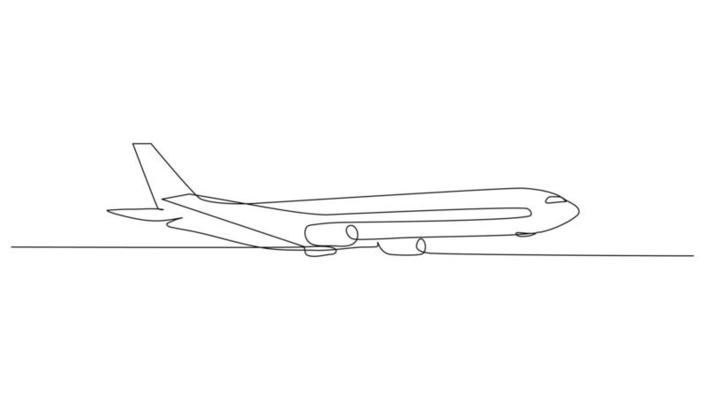 Continuous Line Art Air Transport