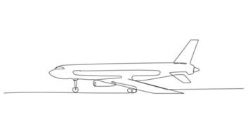 Continuous Line Art Air Transport vector