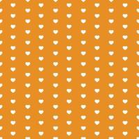White Seamless Hearts Pattern On Orange Background vector