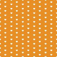 White Seamless Hearts Pattern On Orange Background vector