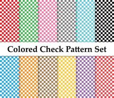 Colored Seamless Check Pattern Set vector