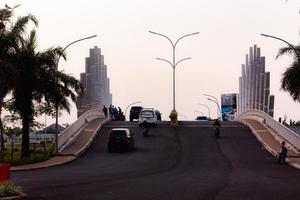 view of rush hour traffic in the city photo