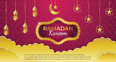 Ramadan kareem greetings colorful banner illustration, vector background