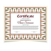 Certificate or diploma design vector