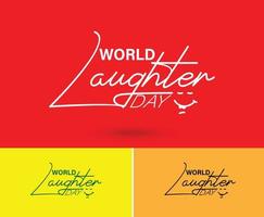 World laughter day with laughing face vector