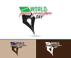 World press freedom day concept, mnemonic text design vector