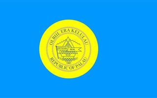 Flag of the Republic of Palau. The national symbol of the State of Palau. Country in Oceania. photo