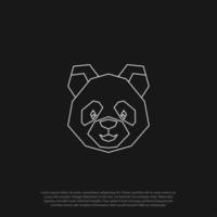 logo design line art polygonal panda head, animal panda head, vector design