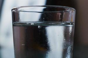 close up view of water in glass photo