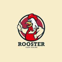 rooster head sport mascot logo vector