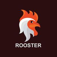 rooster head sport mascot logo vector