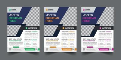 Real estate flyer template vector