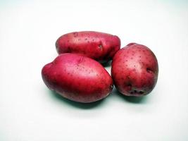 Red potato isolated on white background photo