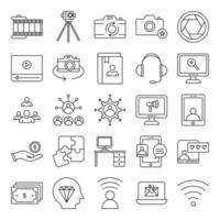 icon set about content creator vector