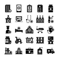 hospital icon set vector