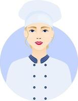 The girl cook in the circle vector