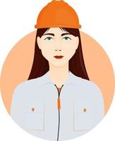 Girl builder in the circle vector