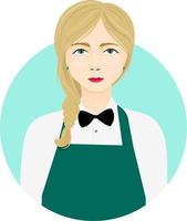 Waitress girl in the circle vector