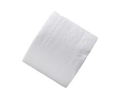 Single roll of white tissue paper or napkin isolated on white background with clipping path photo