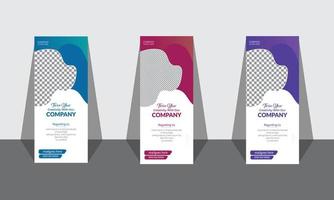 Modern corporate roll up banner design vector