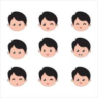 set of faces,Set boy emotion faces. Vector illustration kid portrait icon with different expression,vector emotion face kid