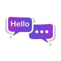 Hello Bubble, GradientSpeech Message. Hello Speech Message vector