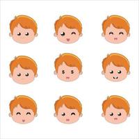 set of faces,Set boy emotion faces. Vector illustration kid portrait icon with different expression,vector emotion face kid