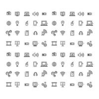 modern thin line icons set of seo optimization, web development, digital marketing, network technology, cyber security vector