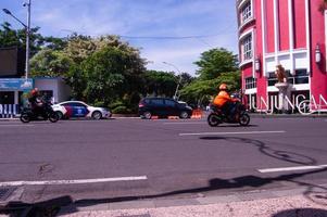 surabaya, indonesia, 2022 - view of road conditions on surabaya tunjungan road photo