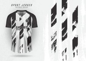 Background for sports jersey, soccer jersey, running jersey, racing jersey, black and white stripes pattern. vector
