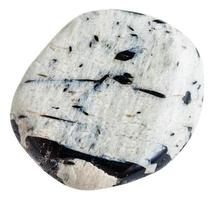 tumbled Microcline mineral gem stone with aegirine photo