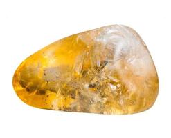 polished citrine mineral gem stone isolated photo