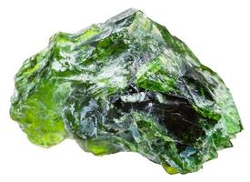 raw chrome diopside crystals isolated on white photo