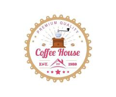 etiqueta de café, insignia de café, diseño de logotipo de café vector
