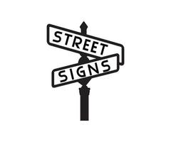 Vector Rebel Street logo template with road street sign