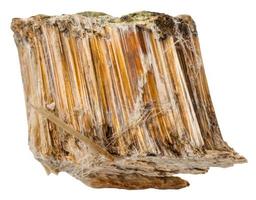 rock of brown asbestos isolated on white photo