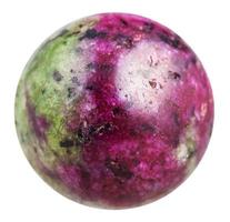 sphere from green and pink Zoisite Anyolite gem photo