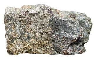 Arsenopyrite crystalline rock isolated on white photo