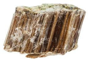 piece of brown asbestos isolated on white photo