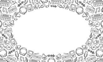 Frame of hand drawn music vector